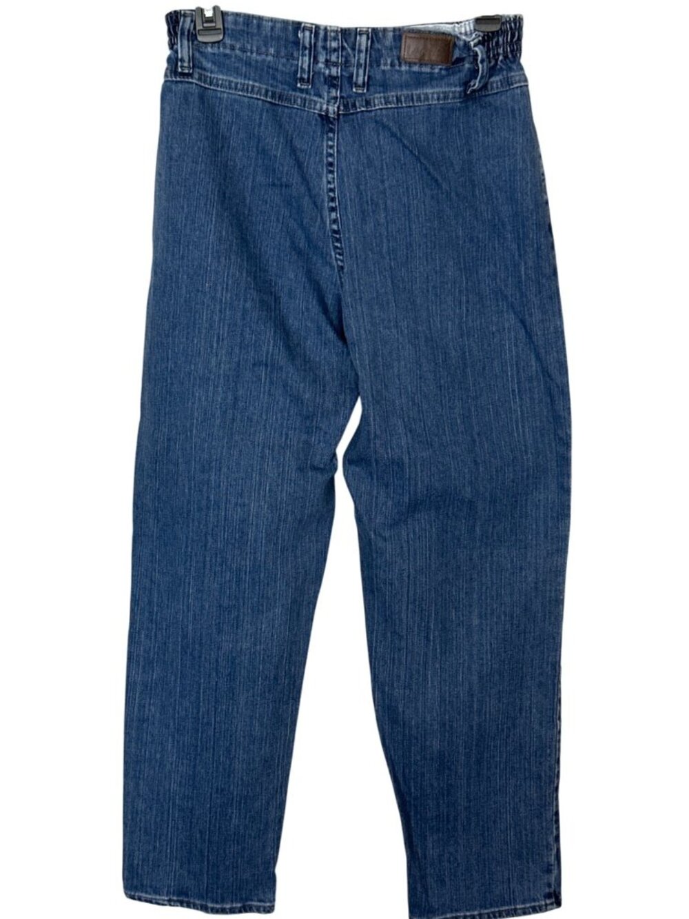 90s Y2k Lee High Waist Jeans 10 Short Side Elastic Waist Tapered Blue 27x27 - Picture 2 of 6